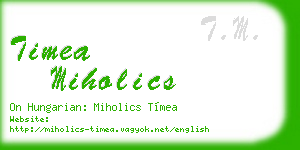 timea miholics business card